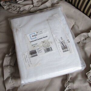 new textured white curtain panel